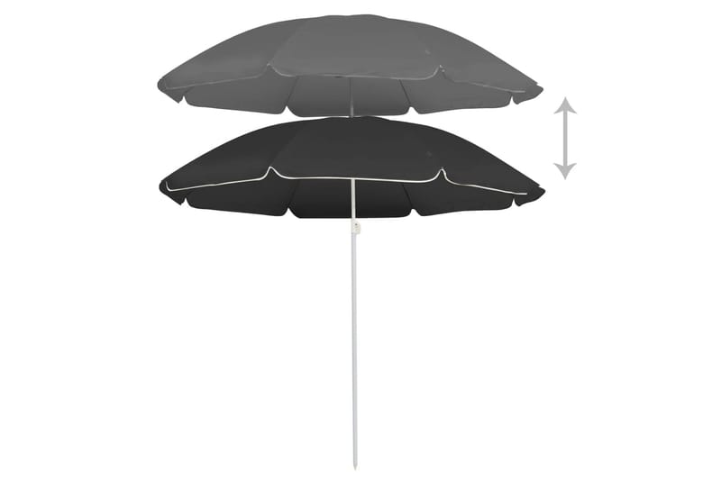 parasol med stålstang 180 cm antracitgrå - Antracit - Havemøbler - Solafskærmning - Parasoller