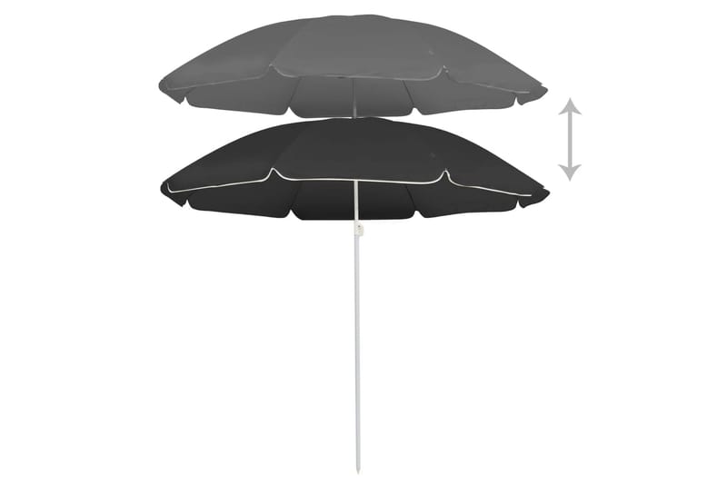 parasol med stålstang 180 cm antracitgrå - Antracit - Parasoller