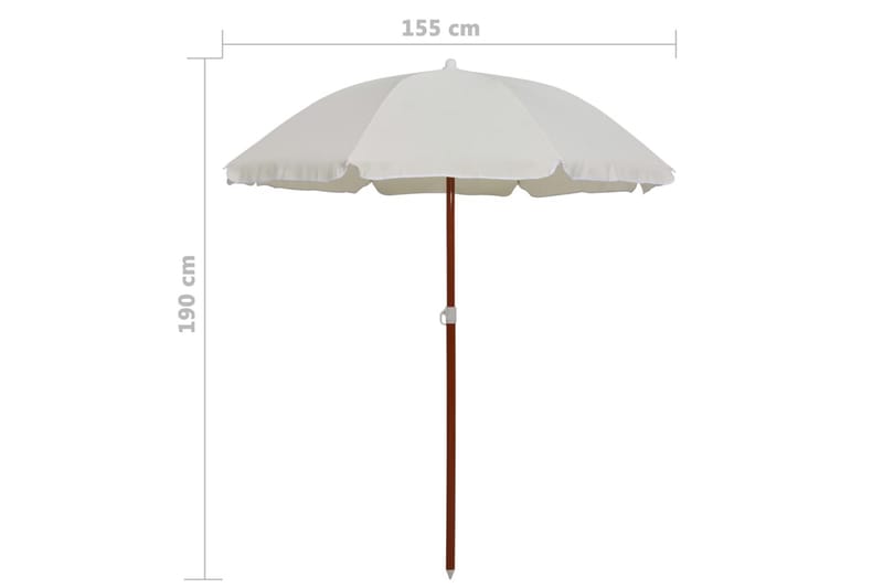 Parasol Med Stålstang 180 cm Sandfarvet - Beige - Parasoller