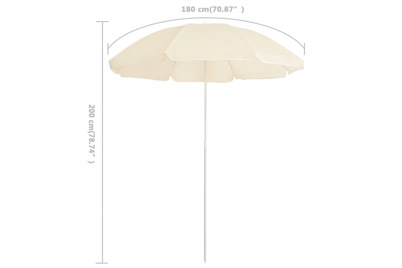 parasol med stålstang 180 cm sandfarvet - Beige - Parasoller