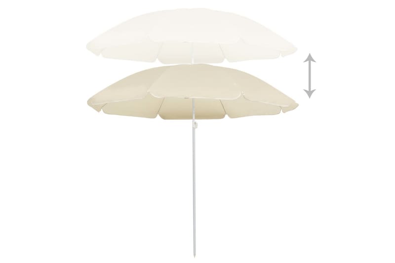 parasol med stålstang 180 cm sandfarvet - Parasoller