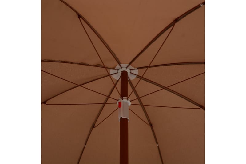 Parasol Med Stålstang 240 cm Gråbrun - Brun - Parasoller