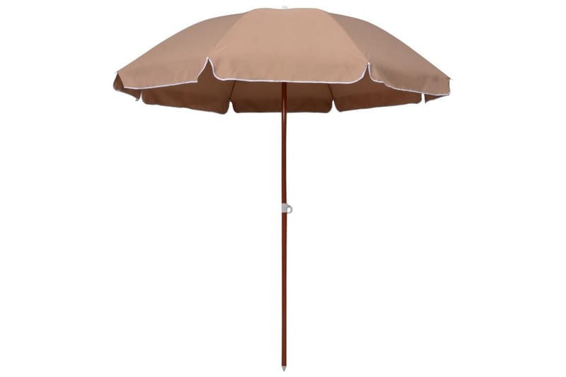 Parasol Med Stålstang 240 cm Gråbrun - Brun - Parasoller