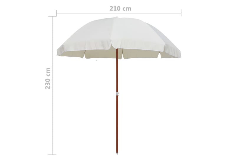 Parasol Med Stålstang 240 cm Sandfarvet - Beige - Parasoller