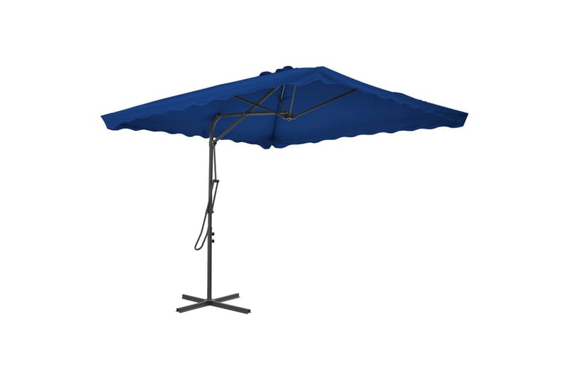 Parasol med stålstang 250x250x230 cm blå - Blå - Havemøbler - Solafskærmning - Parasoller