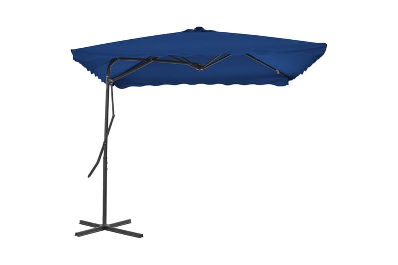 Parasol med stålstang 250x250x230 cm blå - Blå - Havemøbler - Solafskærmning - Parasoller