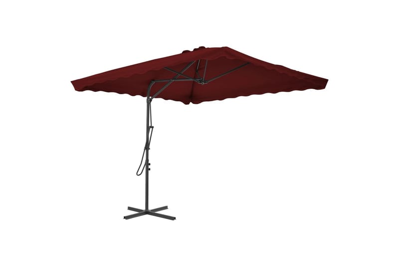 Parasol med stålstang 250x250x230 cm bordeauxfarvet - Rød - Havemøbler - Solafskærmning - Parasoller