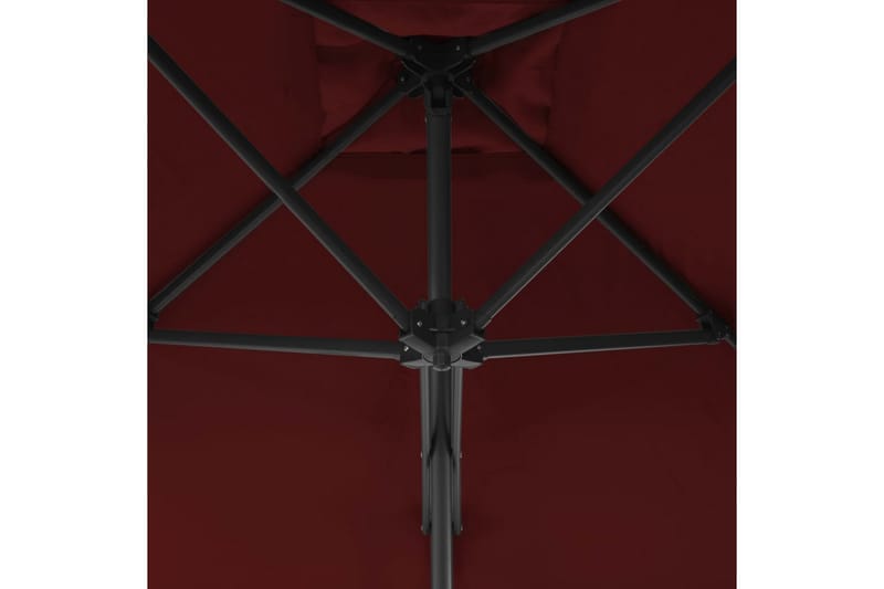 Parasol med stålstang 250x250x230 cm bordeauxfarvet - Rød - Havemøbler - Solafskærmning - Parasoller