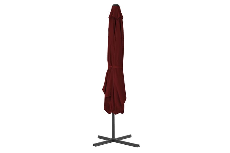 Parasol med stålstang 250x250x230 cm bordeauxfarvet - Rød - Havemøbler - Solafskærmning - Parasoller