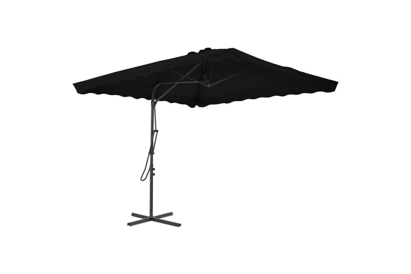 Parasol med stålstang 250x250x230 cm sort - Sort - Havemøbler - Solafskærmning - Parasoller