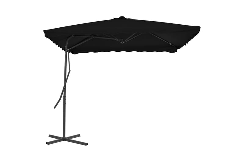 Parasol med stålstang 250x250x230 cm sort - Sort - Havemøbler - Solafskærmning - Parasoller