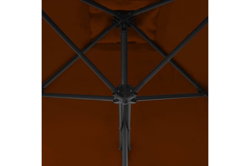 Parasol med stålstang 250x250x230 cm terrakottafarvet - Parasoller