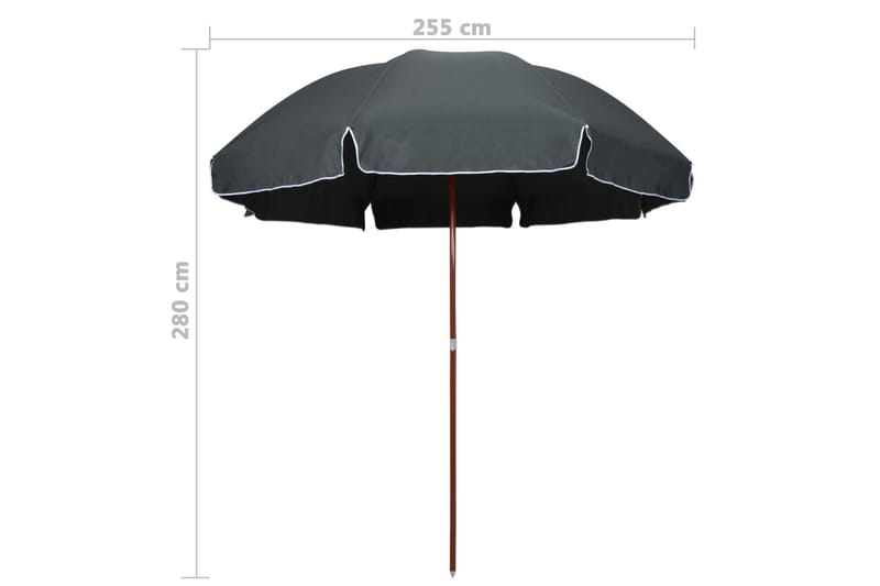 Parasol Med Stålstang 300 cm Antracitgrå - Grå - Havemøbler - Solafskærmning - Parasoller