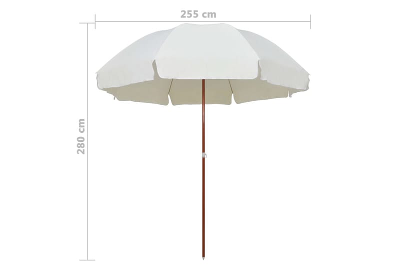 Parasol Med Stålstang 300 cm Sandfarvet - Beige - Havemøbler - Solafskærmning - Parasoller