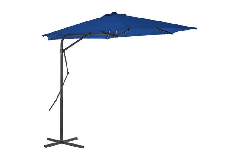 Parasol med stålstang 300x230 cm blå - Blå - Havemøbler - Solafskærmning - Parasoller