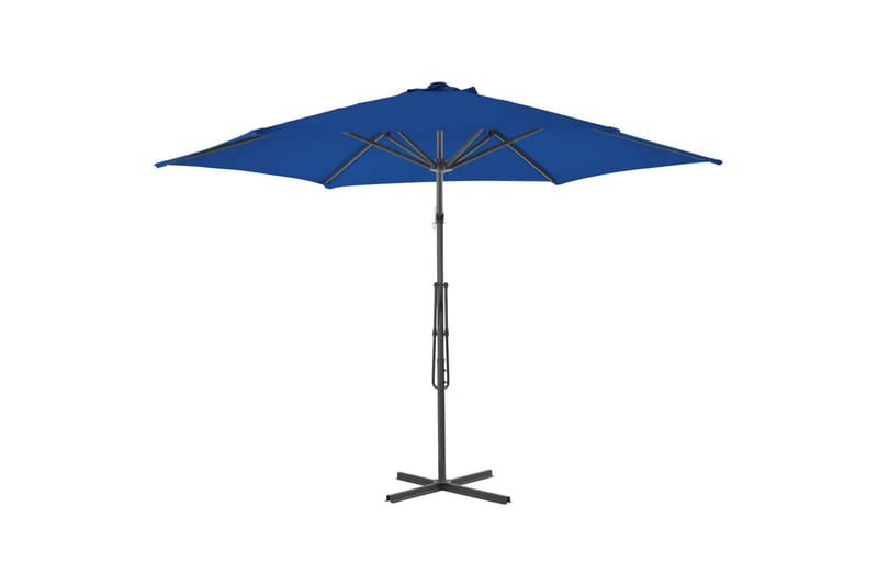 Parasol med stålstang 300x230 cm blå - Blå - Havemøbler - Solafskærmning - Parasoller