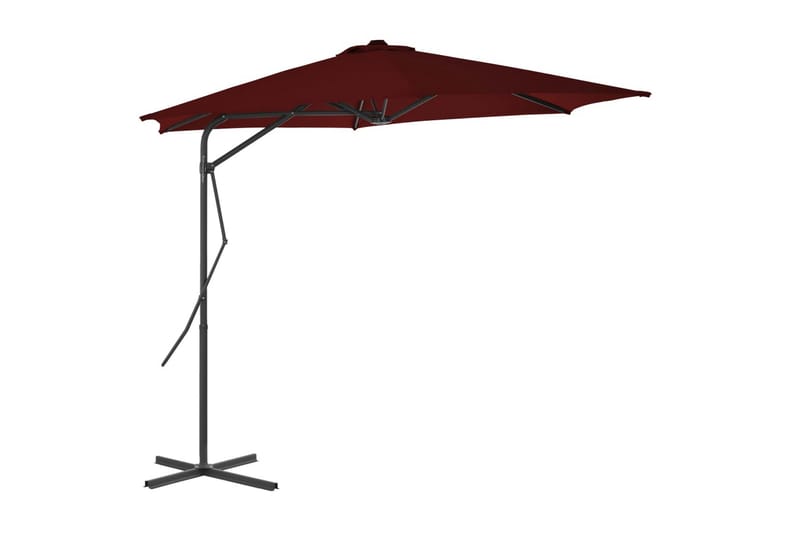 Parasol med stålstang 300x230 cm bordeauxfarvet - Rød - Havemøbler - Solafskærmning - Parasoller