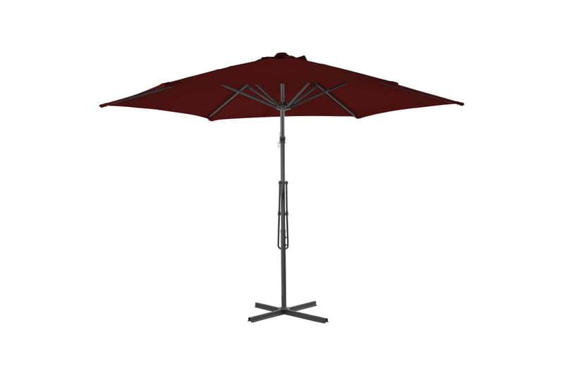 Parasol med stålstang 300x230 cm bordeauxfarvet - Rød - Havemøbler - Solafskærmning - Parasoller