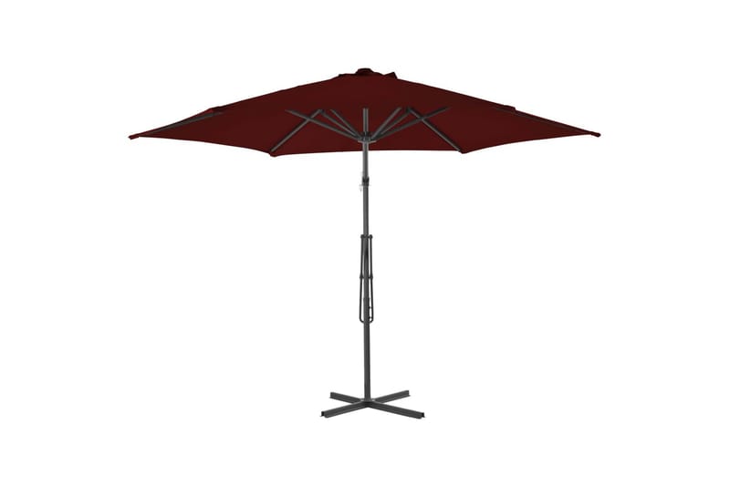 Parasol med stålstang 300x230 cm bordeauxfarvet - Rød - Parasoller