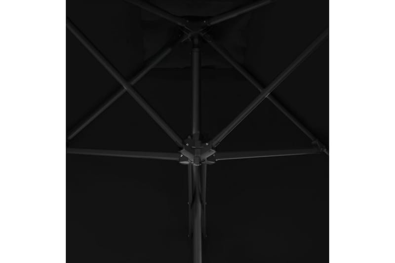 Parasol med stålstang 300x230 cm sort - Sort - Havemøbler - Solafskærmning - Parasoller