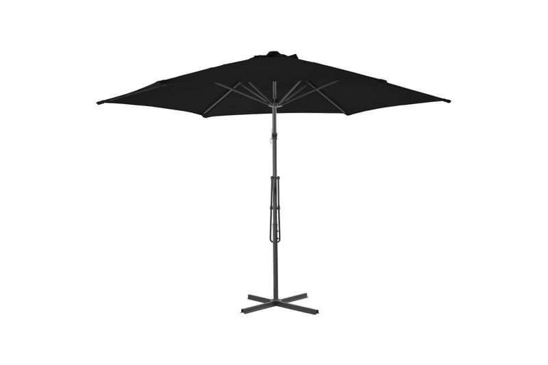 Parasol med stålstang 300x230 cm sort - Sort - Parasoller