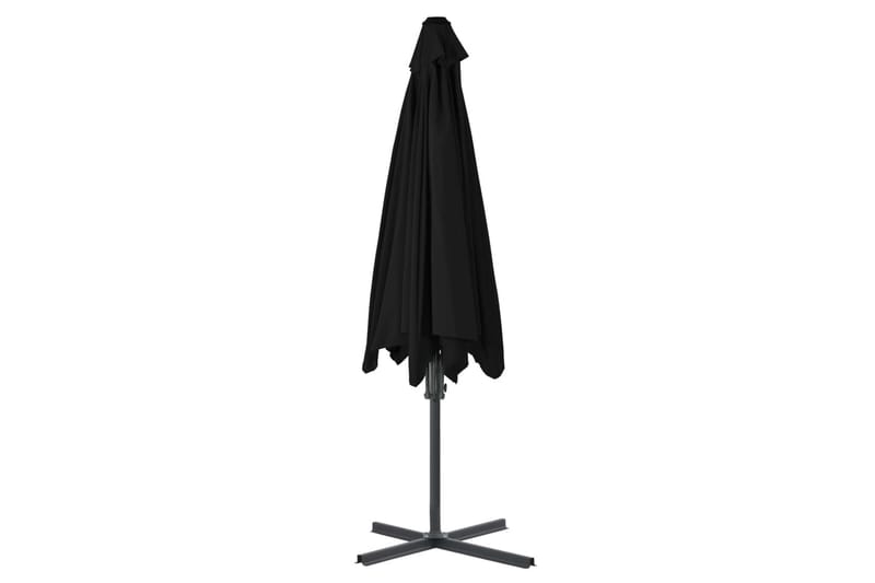 Parasol med stålstang 300x230 cm sort - Sort - Havemøbler - Solafskærmning - Parasoller