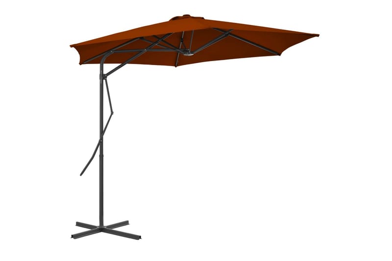 Parasol med stålstang 300x230 cm terrakottafarvet - Parasoller