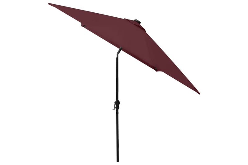 parasol med stålstang og LED-lys 2x3 m bordeaux - Parasoller
