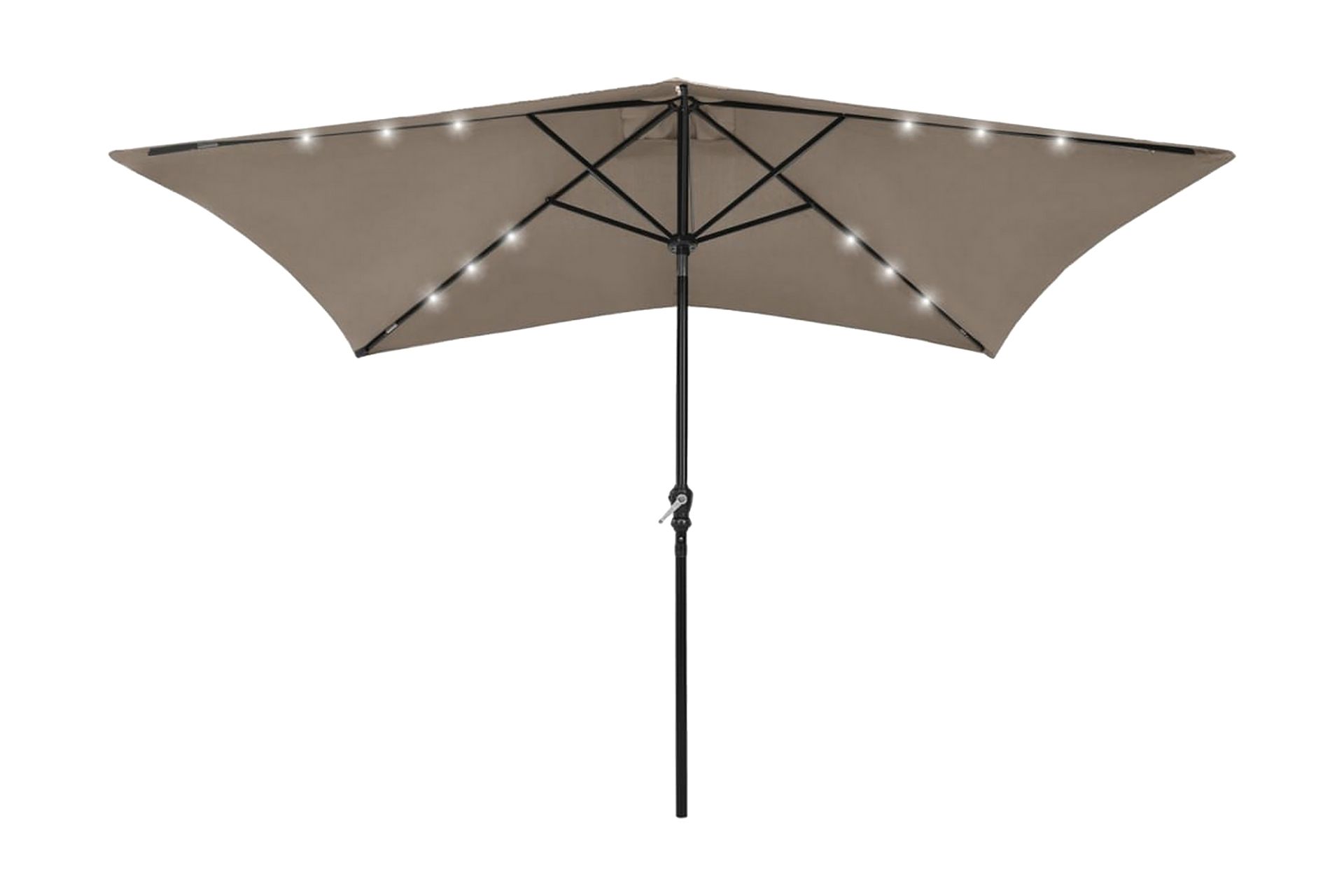 parasol med stålstang og LED-lys 2x3 m gråbrun - Havemøbler - Solafskærmning - Parasoller