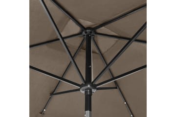 parasol med stålstang og LED-lys 2x3 m gråbrun - Havemøbler - Solafskærmning - Parasoller