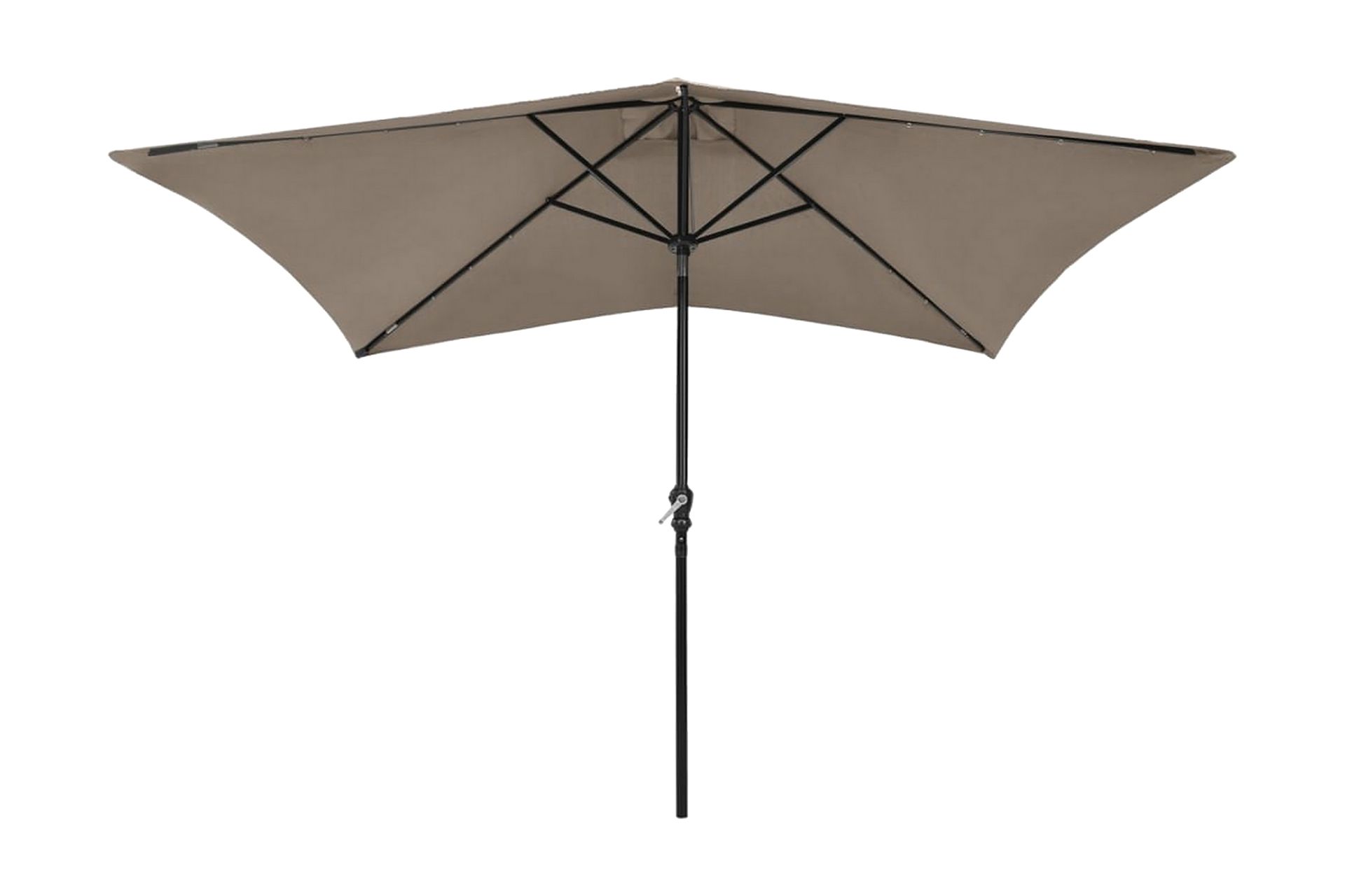 parasol med stålstang og LED-lys 2x3 m gråbrun - Havemøbler - Solafskærmning - Parasoller