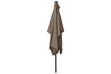 parasol med stålstang og LED-lys 2x3 m gråbrun - Havemøbler - Solafskærmning - Parasoller