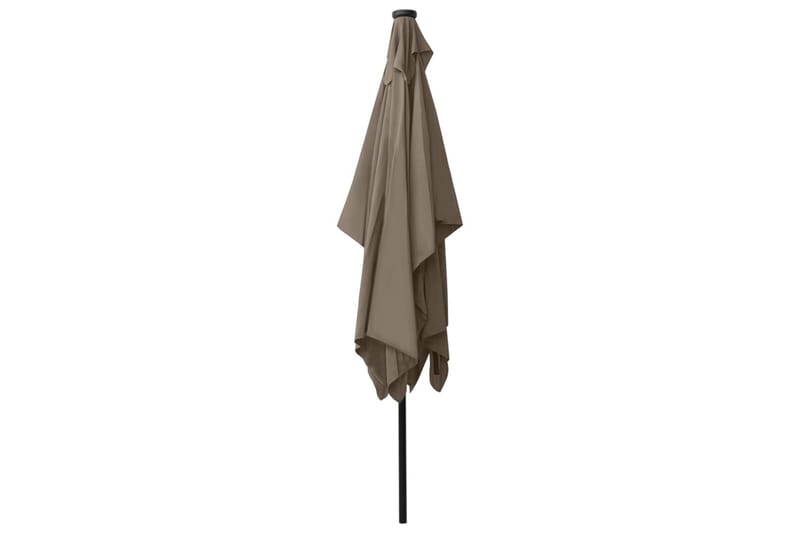 parasol med stålstang og LED-lys 2x3 m gråbrun - Havemøbler - Solafskærmning - Parasoller