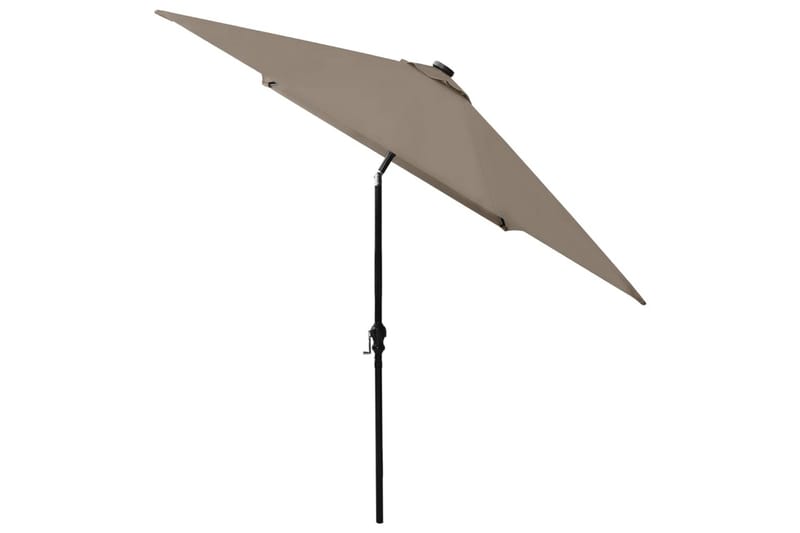 parasol med stålstang og LED-lys 2x3 m gråbrun - Parasoller