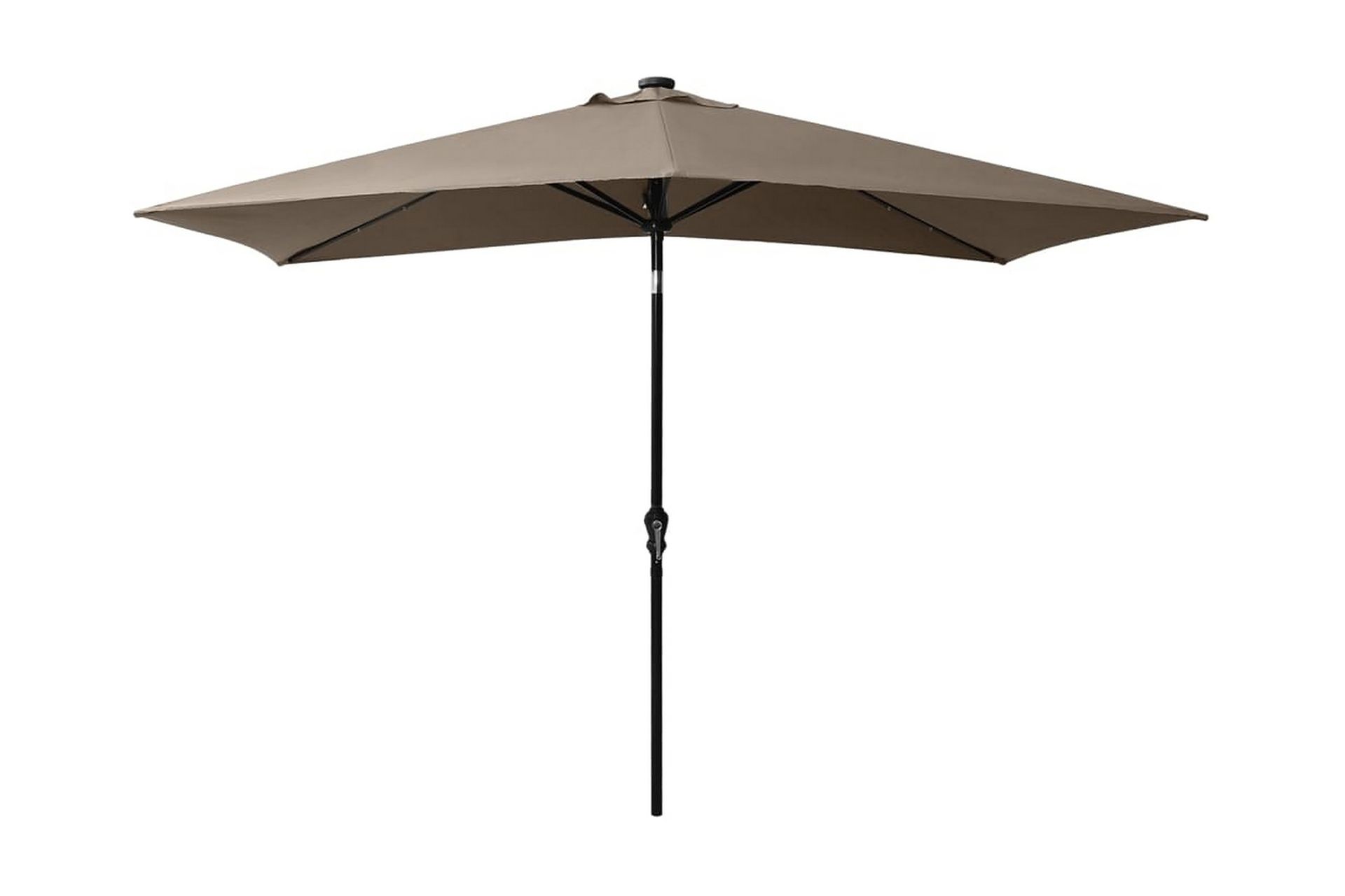 parasol med stålstang og LED-lys 2x3 m gråbrun - Havemøbler - Solafskærmning - Parasoller
