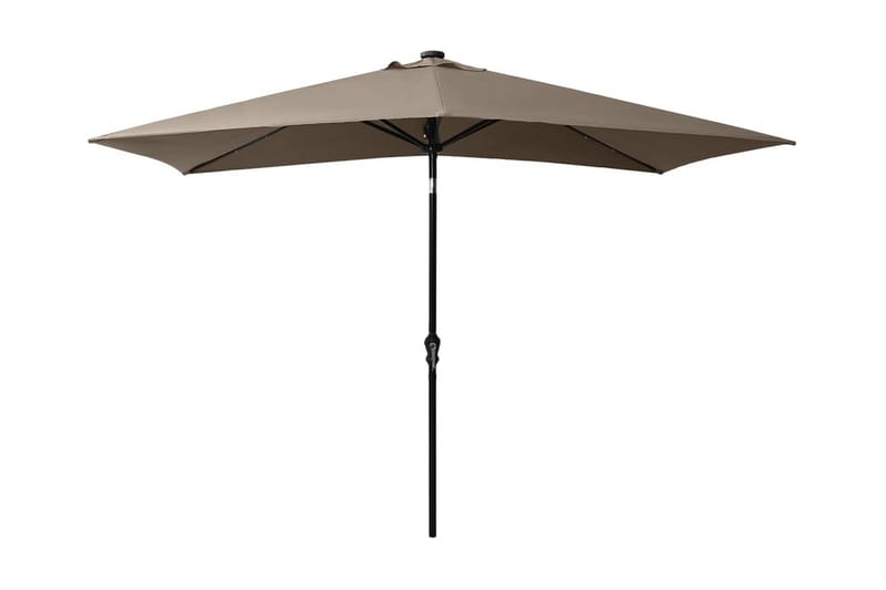 parasol med stålstang og LED-lys 2x3 m gråbrun - Havemøbler - Solafskærmning - Parasoller