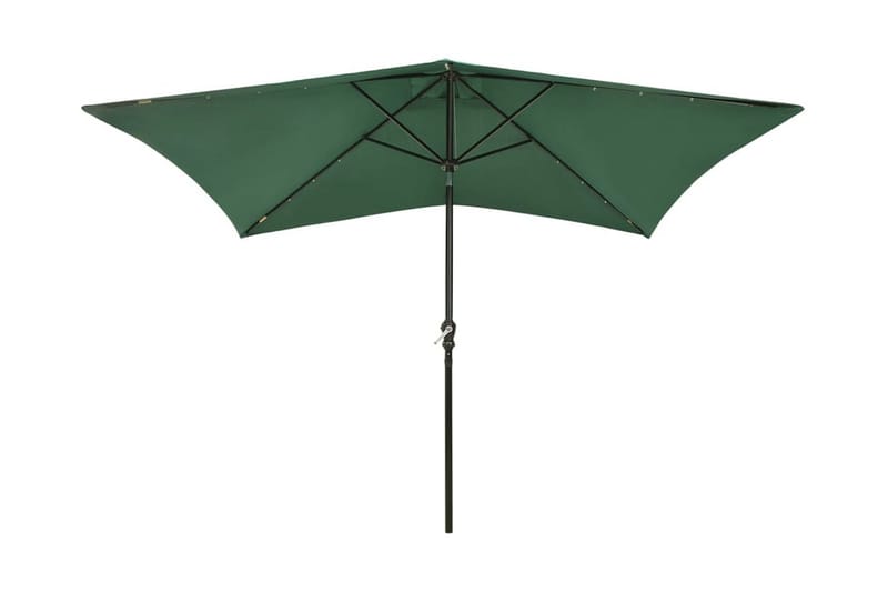 parasol med stålstang og LED-lys 2x3 m grøn - Havemøbler - Solafskærmning - Parasoller