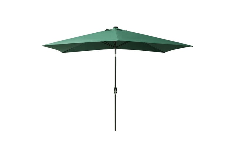 parasol med stålstang og LED-lys 2x3 m grøn - Havemøbler - Solafskærmning - Parasoller