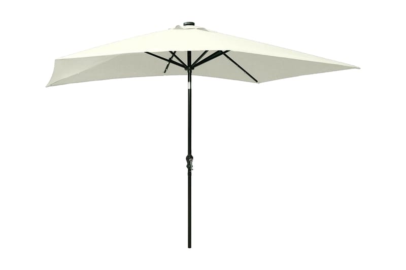 parasol med stålstang og LED-lys 2x3 m sandfarvet - Havemøbler - Solafskærmning - Parasoller