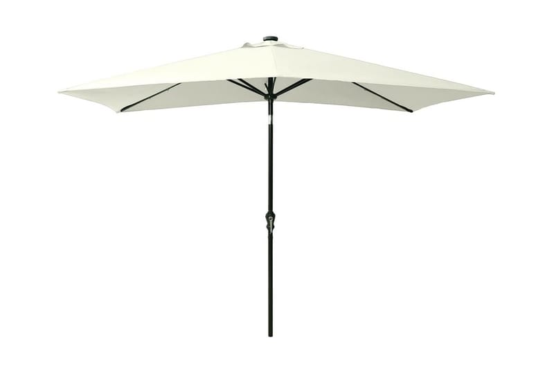 parasol med stålstang og LED-lys 2x3 m sandfarvet - Havemøbler - Solafskærmning - Parasoller