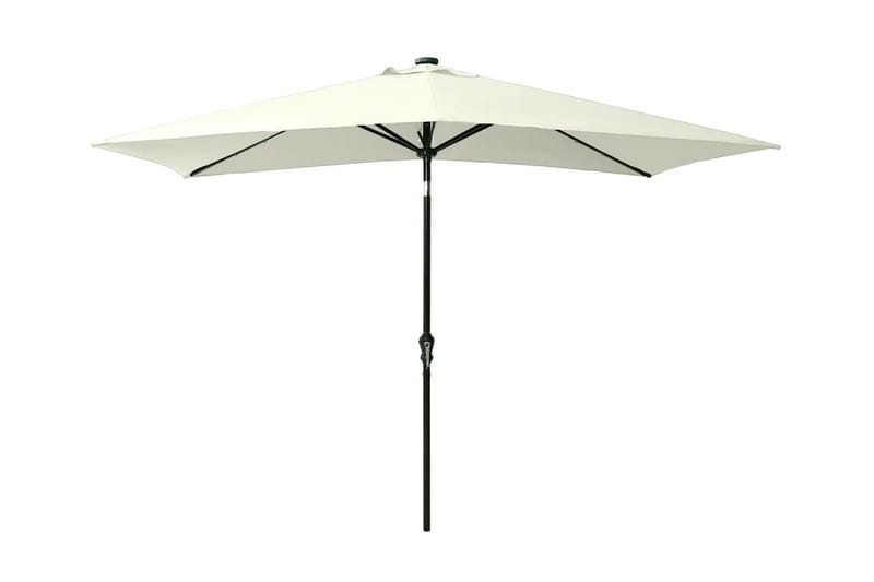 parasol med stålstang og LED-lys 2x3 m sandfarvet - Parasoller