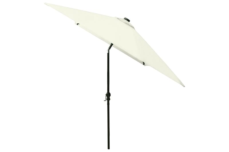 parasol med stålstang og LED-lys 2x3 m sandfarvet - Parasoller