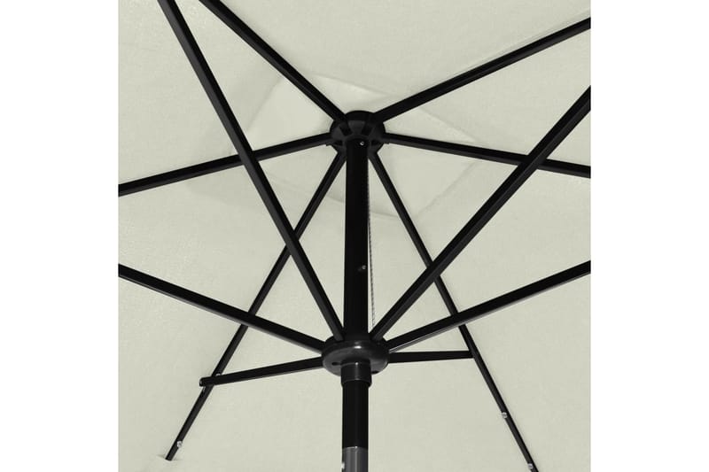parasol med stålstang og LED-lys 2x3 m sandfarvet - Havemøbler - Solafskærmning - Parasoller
