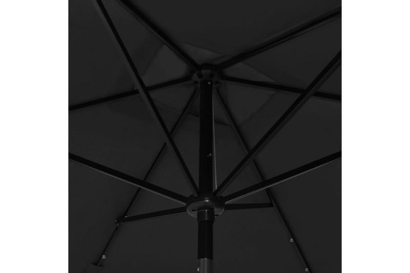 parasol med stålstang og LED-lys 2x3 m sort - Havemøbler - Solafskærmning - Parasoller