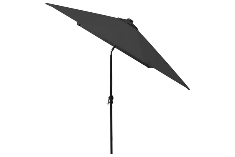 parasol med stålstang og LED-lys 2x3 m sort - Havemøbler - Solafskærmning - Parasoller