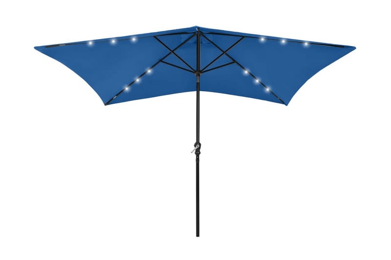 parasol med stålstang og LED-lys 2x3 m sort - Parasoller