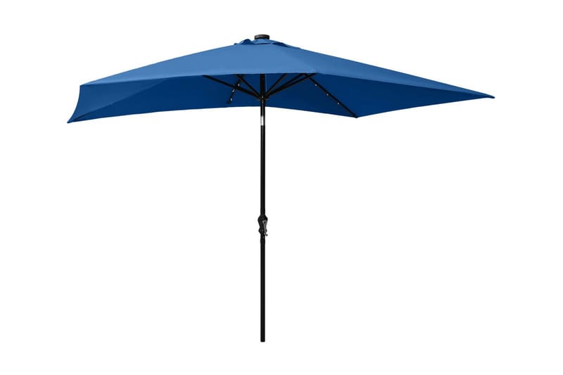 parasol med stålstang og LED-lys 2x3 m sort - Parasoller