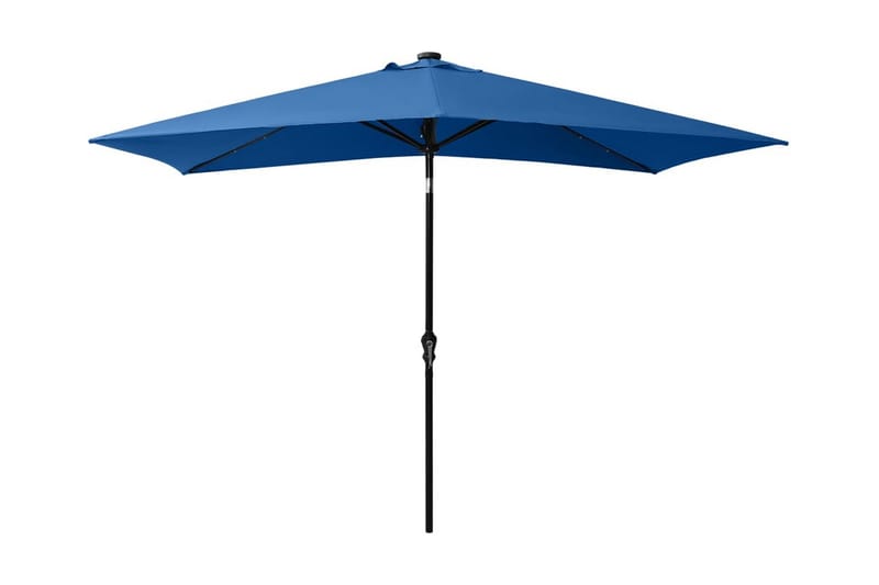 parasol med stålstang og LED-lys 2x3 m sort - Parasoller