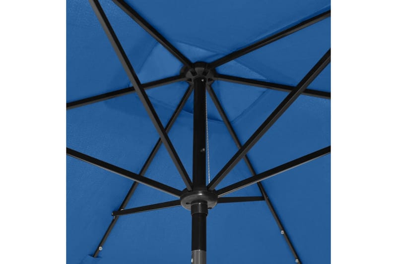 parasol med stålstang og LED-lys 2x3 m sort - Parasoller