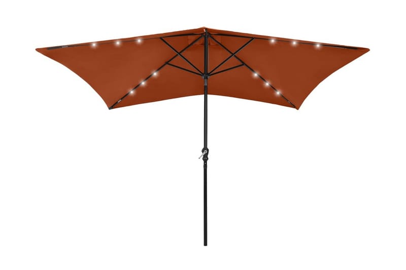 parasol med stålstang og LED-lys 2x3 m terrakotta - Havemøbler - Solafskærmning - Parasoller